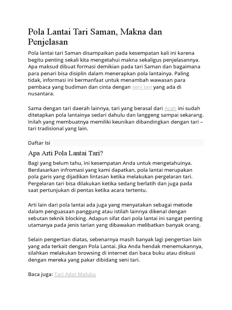 Gambar Pola Lantai Tari Saman Adalah – VisitBandaAceh.com