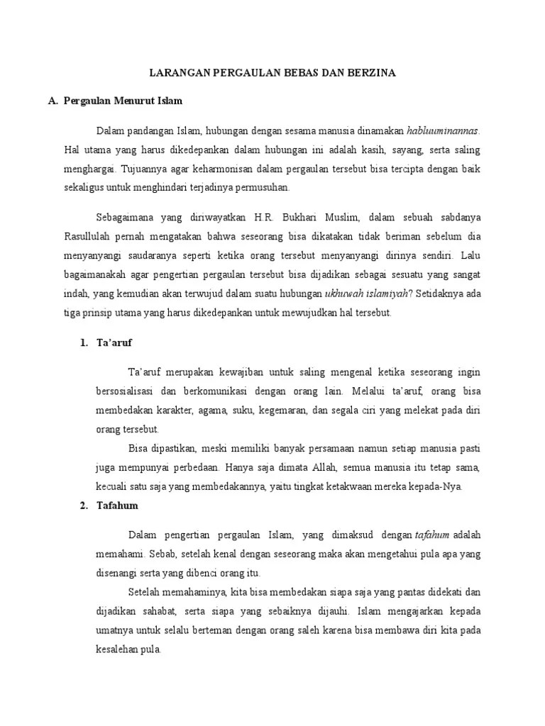 Larangan Pergaulan Bebas Dan Berzina | PDF