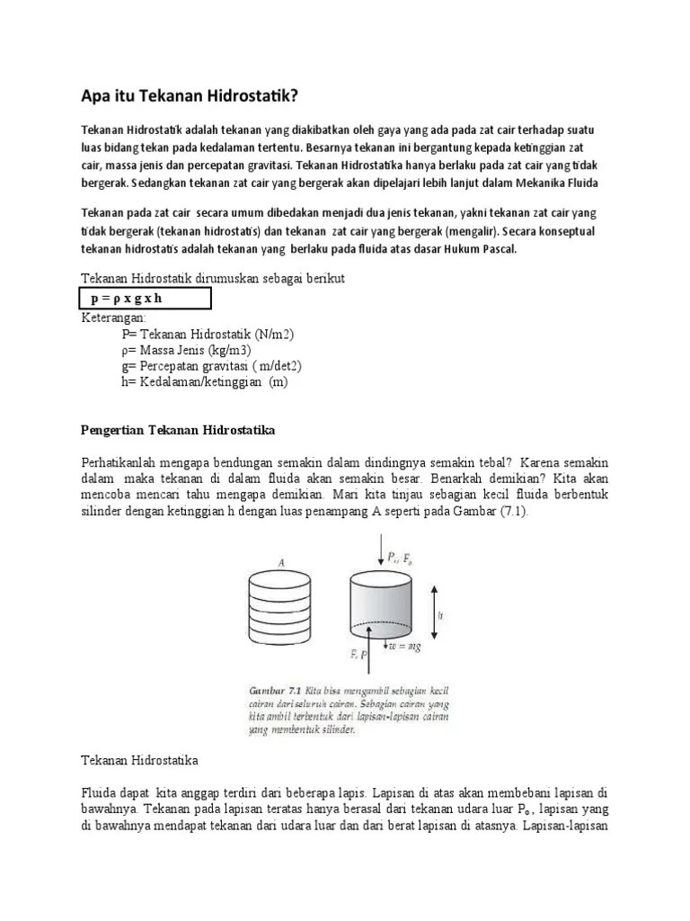 Apa Itu Tekanan Hidrostatik | PDF