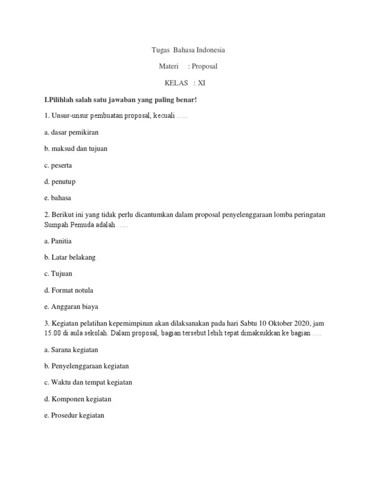 Tugas Bahasa Indonesia, Kelas XI | PDF