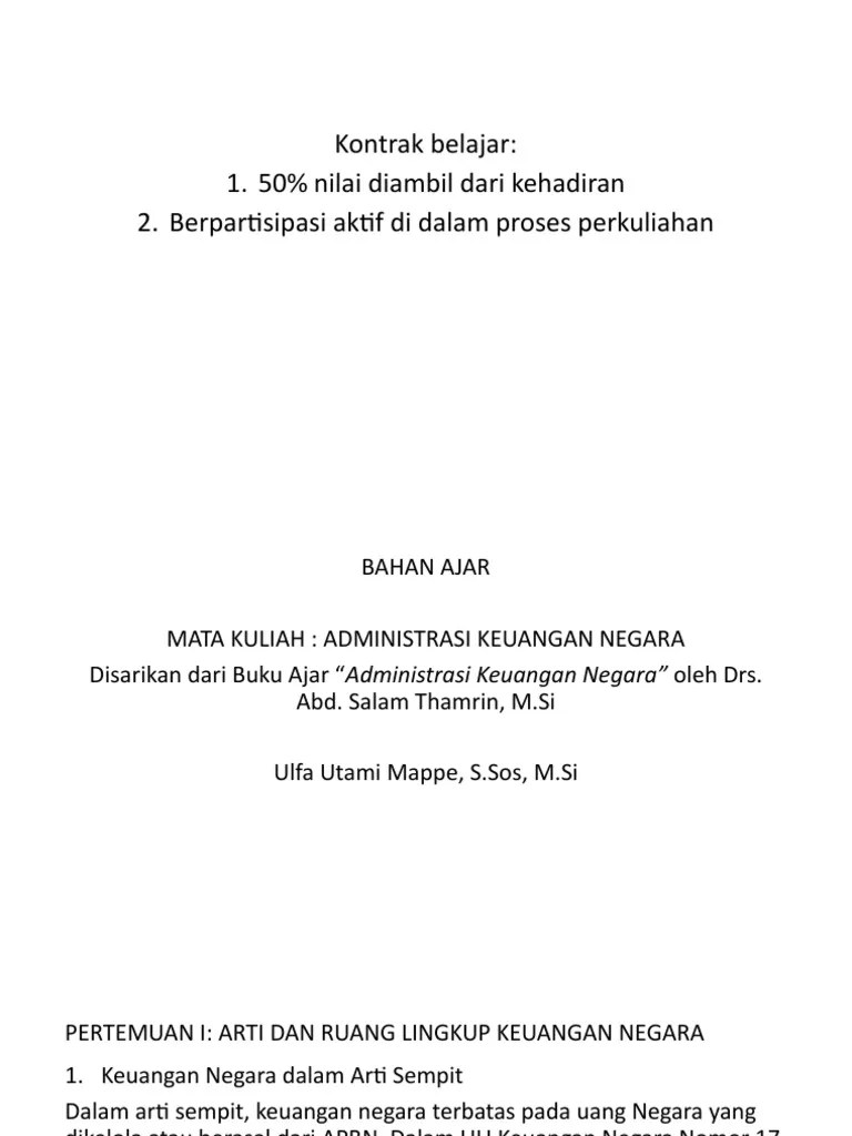 Administrasi Keuangan Negara | PDF