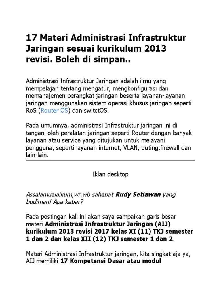 Modul Administrasi Infrastruktur Jaringan Kelas 12 Semester 1 Pdf -  Mathlaul Khairiyah
