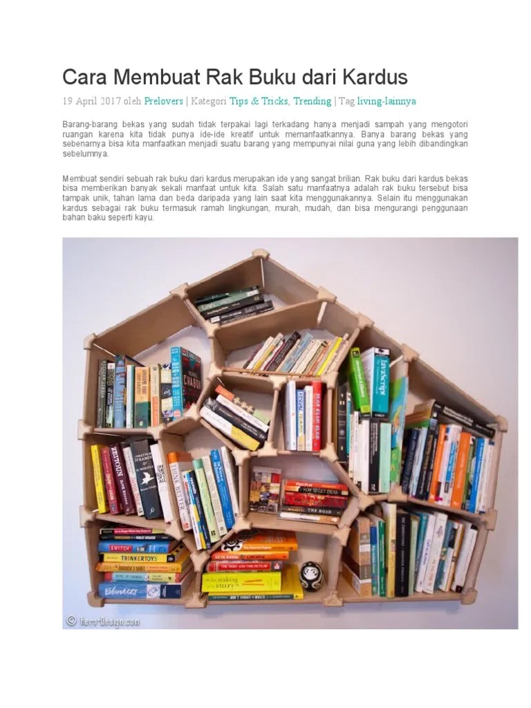 Cara Membuat Rak Buku Dari Kardus | PDF