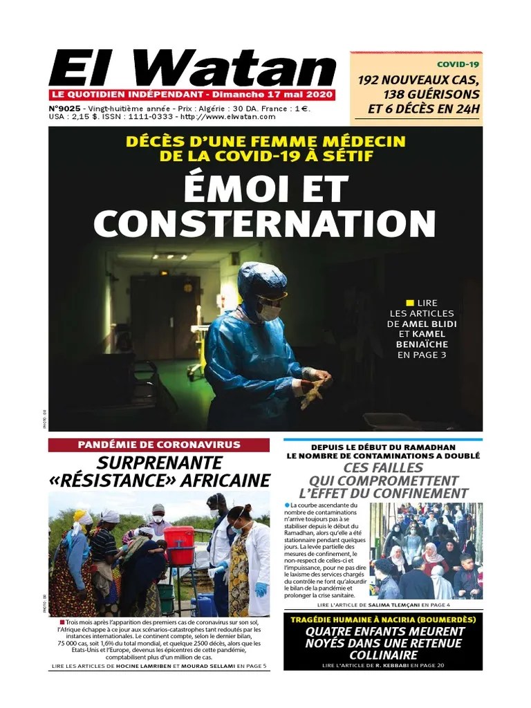 Elwatan17052020 PDF | PDF | Bien-être | Médical