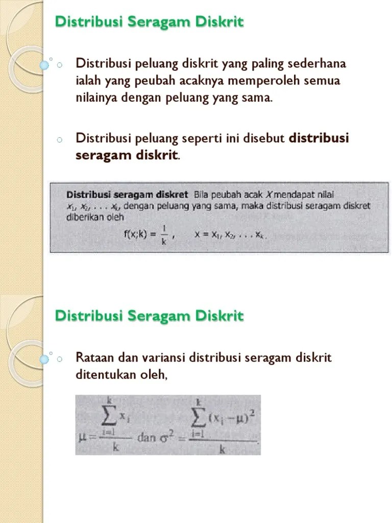 Distribusi Seragam Diskrit Dan Distribusi Normal | PDF