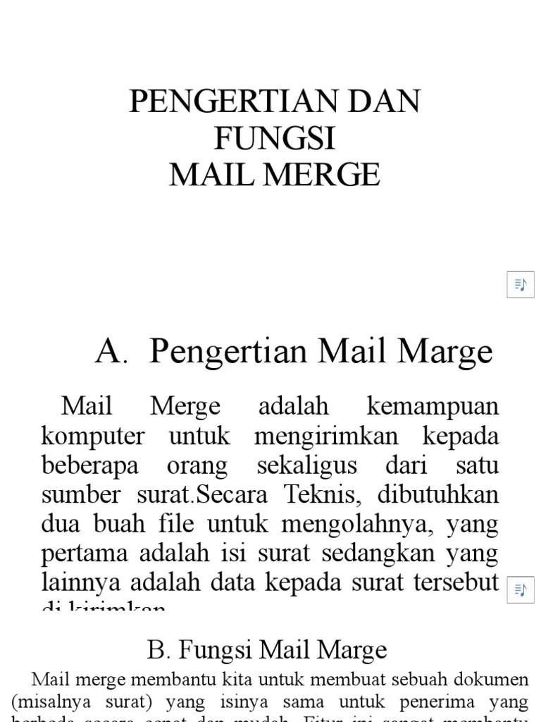 Pengertian Dan Fungsi Mail Merge | PDF