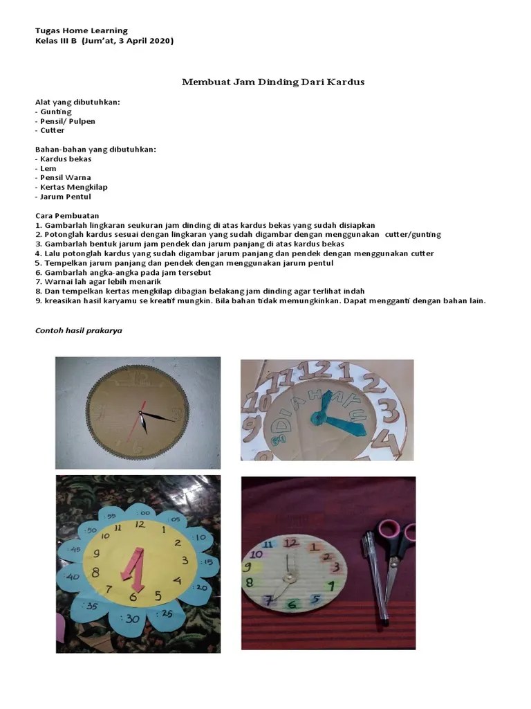 Tugas Home Learning III B - 3 April 2020 | PDF