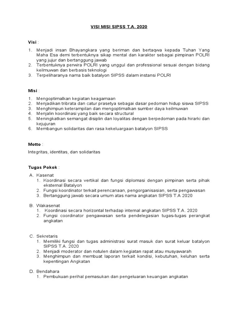 Visi Misi Sipss T | PDF