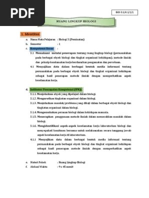 Identitas: Ruang Lingkup Biologi | PDF