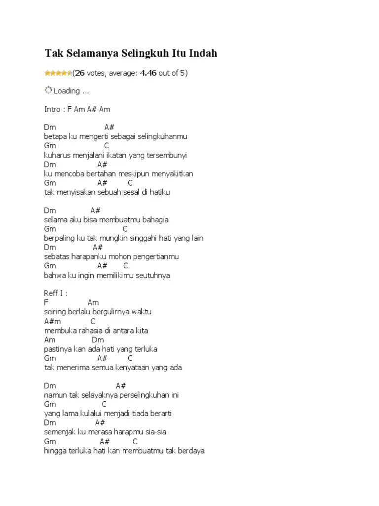 Kunci Gitar Merpati Tak Selamanya Selingkuh Itu Indah - Dosen MKH