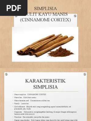 SIMPLISIA Kayu Manis | PDF
