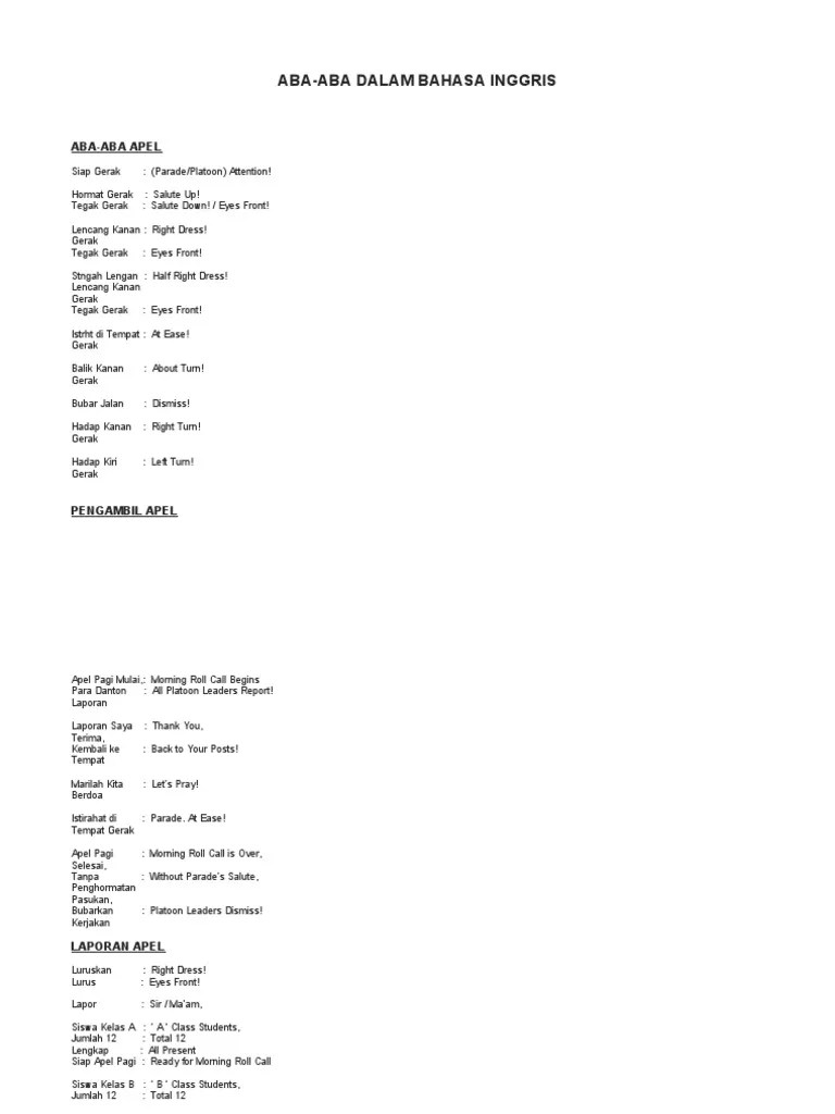 ABA-aba Dalam Bahasa Inggris | PDF | Battalion | Military Operations