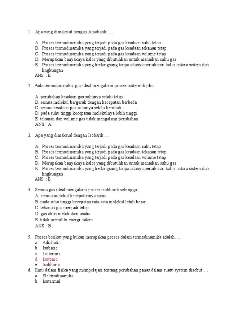 Soal Termodinamika 11 | PDF