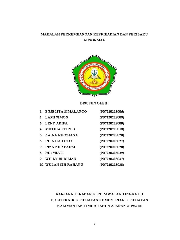 Makalah Perkembangan Kepribadian Dan Perilaku Abnormal | PDF