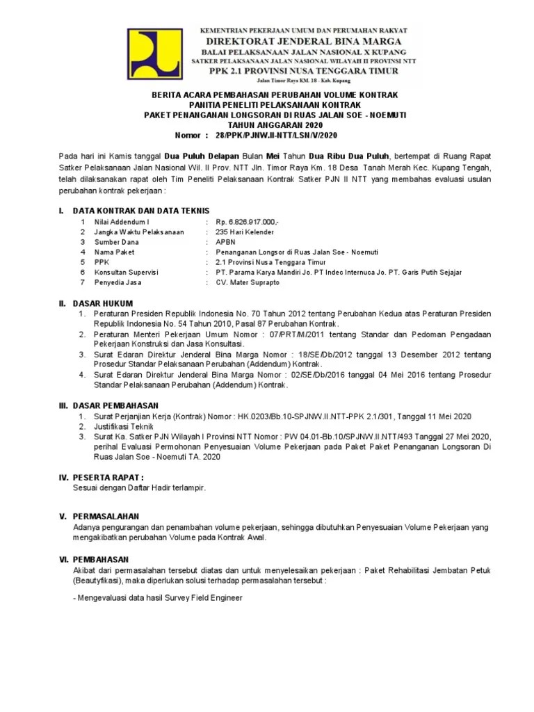 Berita Acara Adendum | PDF