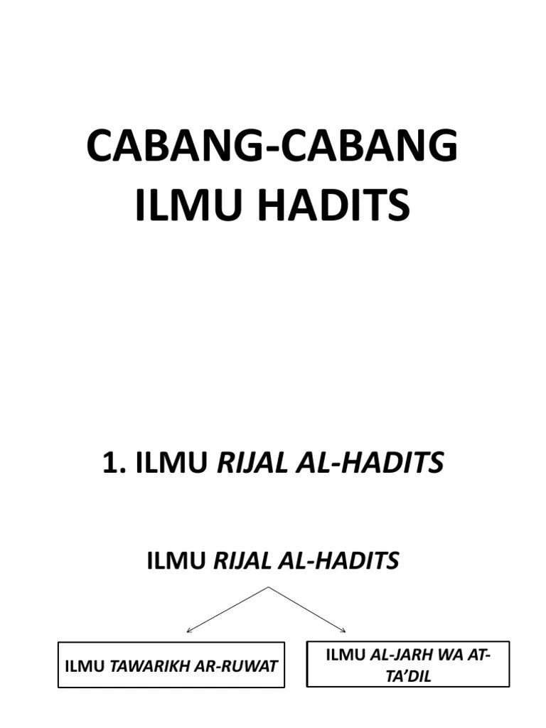 Materi 6 Cabang-Cabang Ilmu Hadits | PDF