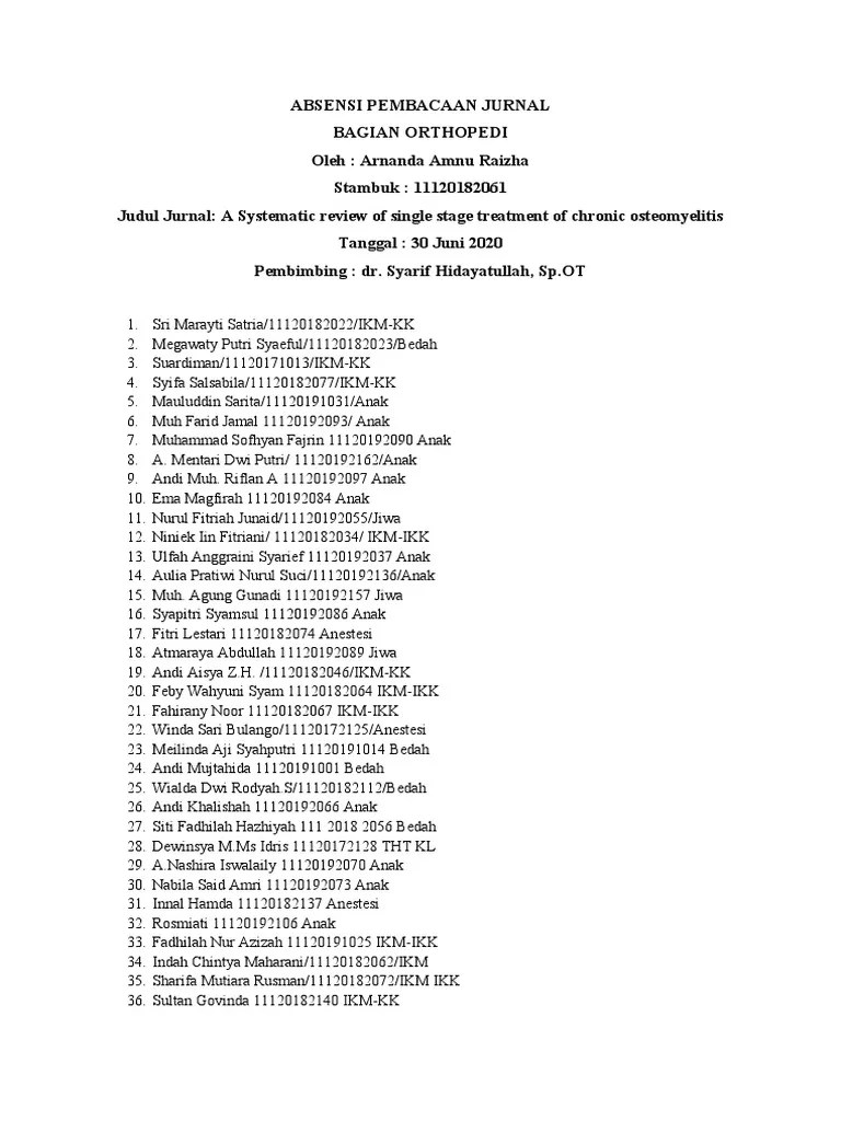 Absen Pembacaan Jurnal Arnanda Amnu Raizha | PDF