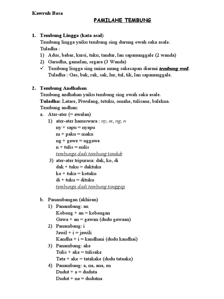 Pamilahe Tembung | PDF