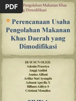 Wirausaha Pengolahan Makanan Khas Daerah Yang Dimodifikasi Kel1 | PDF