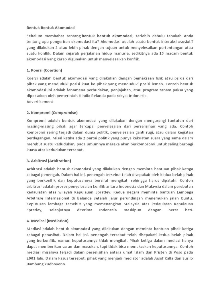 Bentuk Bentuk Akomodasi | PDF