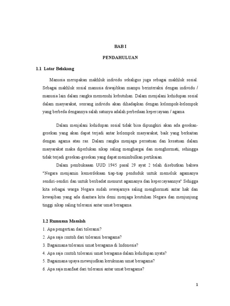 Toleransi Dalam Beragama Makalah Reaaalll!!!!!! | PDF