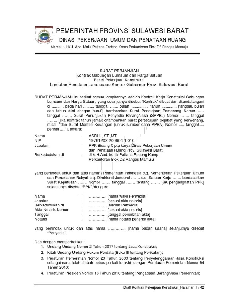 Draft Kontrak Lanjutan Penataan Landscape | PDF