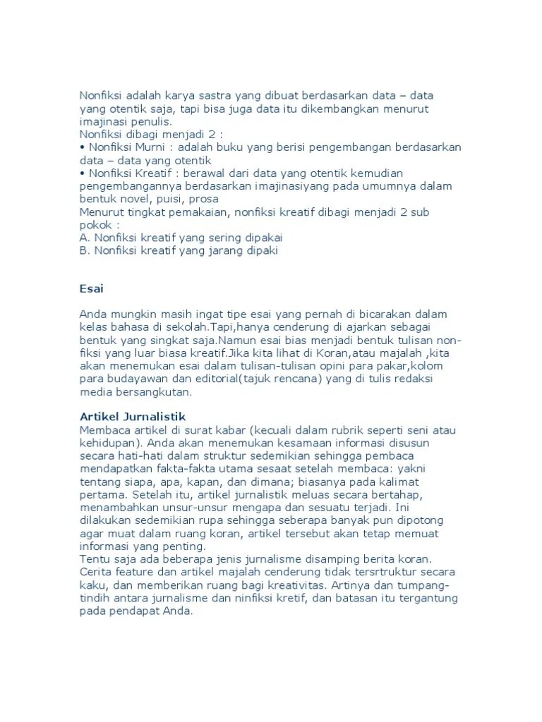 Pengertian Nonfiksi | PDF