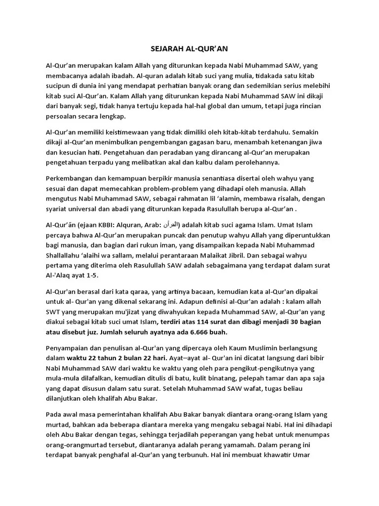 Sejarah Al Qur&rsquo;an | PDF