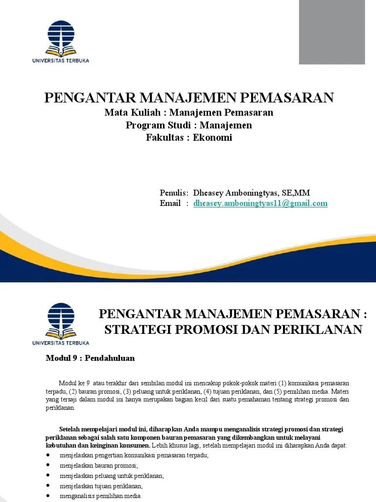 Modul 9 M.Pemasaran | PDF