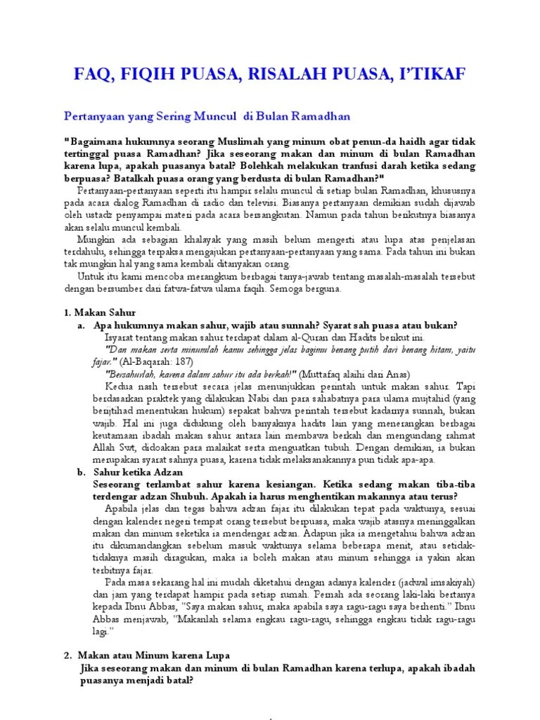 Tanya Jawab Puasa | PDF