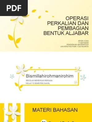 Materi Perkalian Dan Pembagian Aljabar | PDF