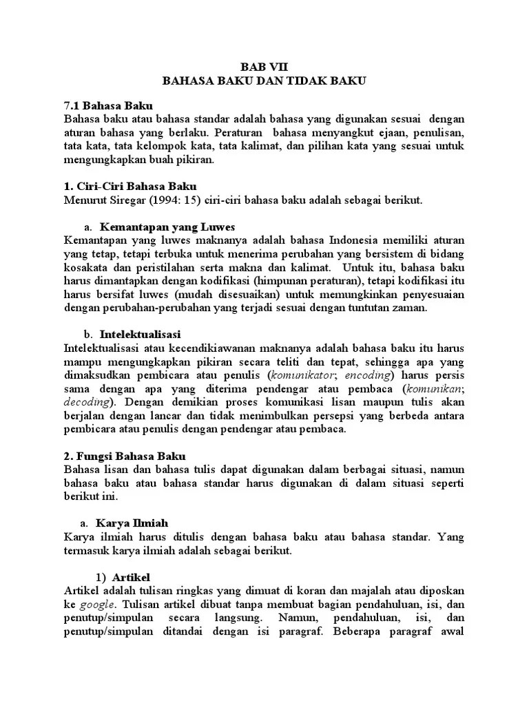 BI Baku Dan Tidak Baku | PDF