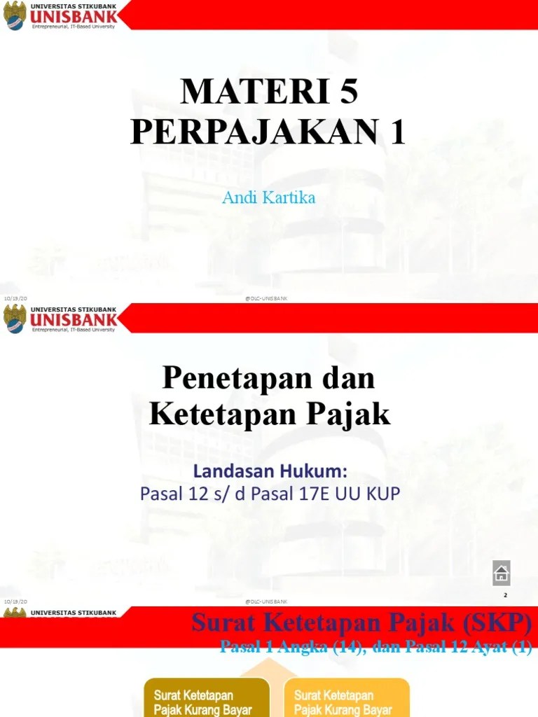 MATERI 5 Penetapan Dan Ketetapan Pajak | PDF