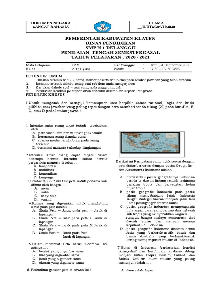 Soal PTS Ips Kelas 7 | PDF