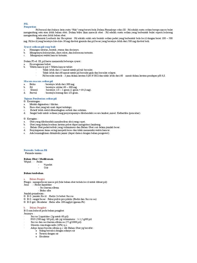 Sediaan Pil | PDF