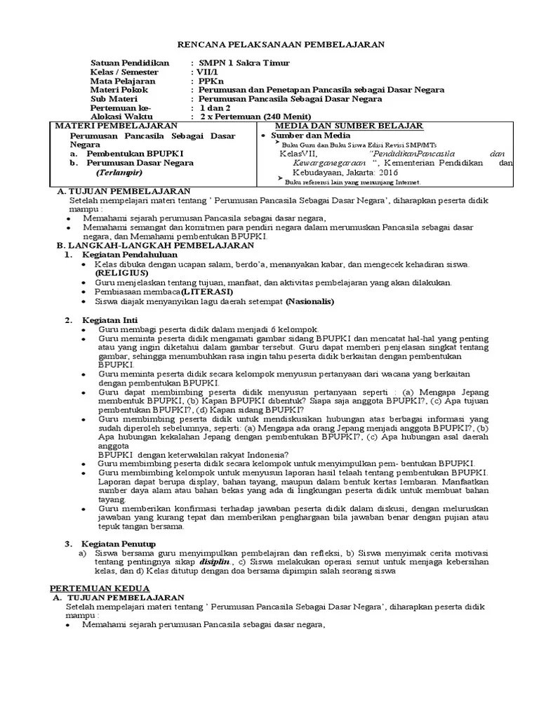 Rencana Pelaksanaan Pembelajaran