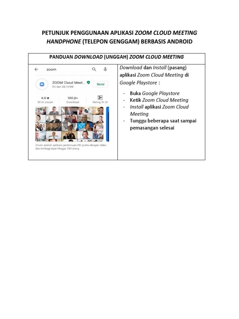 PETUNJUK-PENGGUNAAN-APLIKASI-ZOOM-CLOUD-MEETING HP | PDF