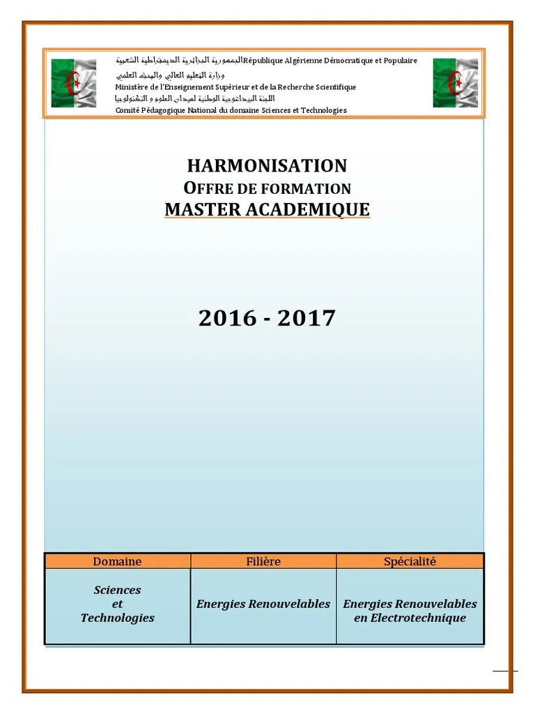 Master Energies Renouvelables en ELT | PDF | Machine électrique |  Électromagnétisme