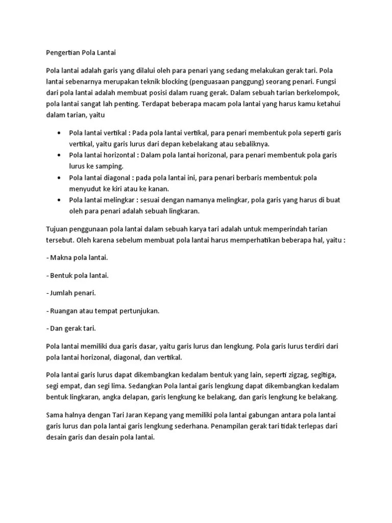 Menjelaskan Pengertian Pola Lantai | PDF