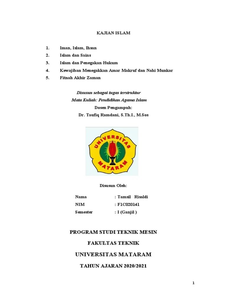 Tugas Uas Agama Tamsil Risaldi | PDF