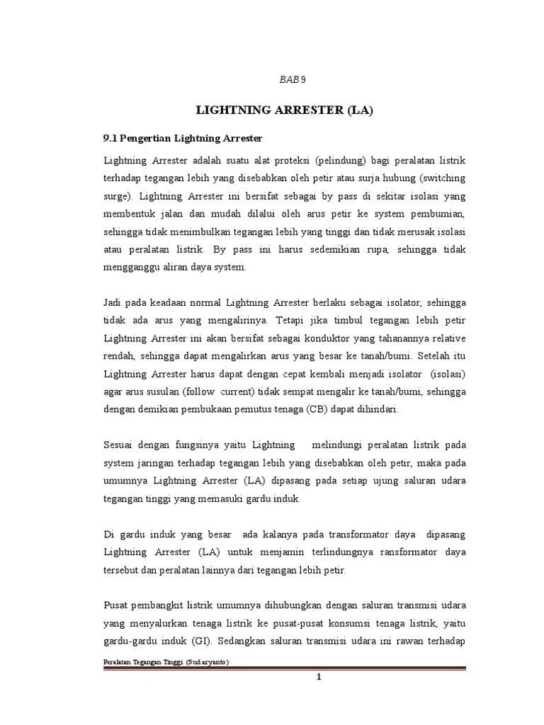 Bab Ix Lightning Arrester (La) | PDF