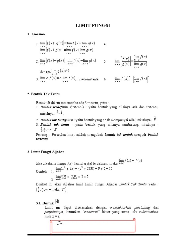 Jenis Jenis Limit Fungsi | PDF