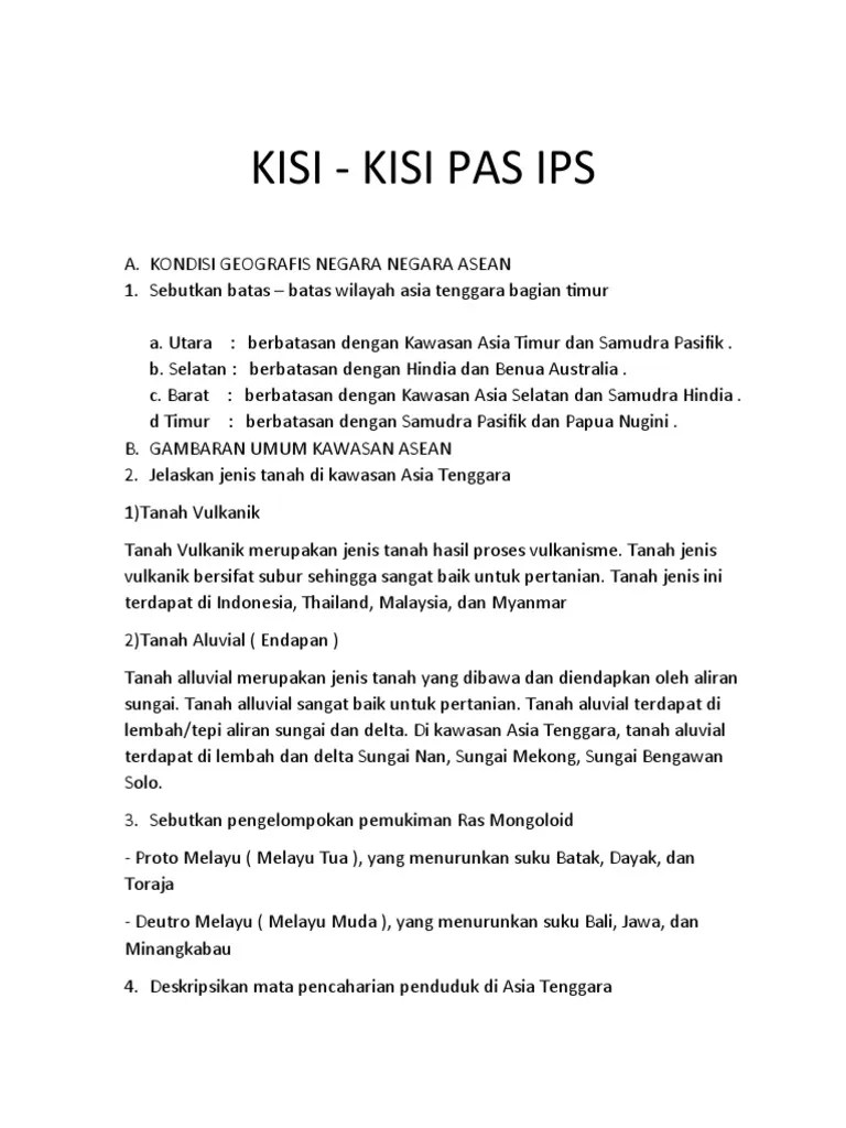 Kisi Kisi Pas Ips | PDF