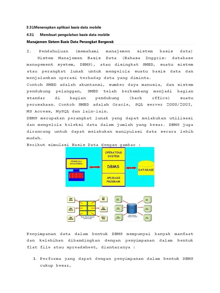 3.31menerapkan Aplikasi Basis Data Mobile | PDF