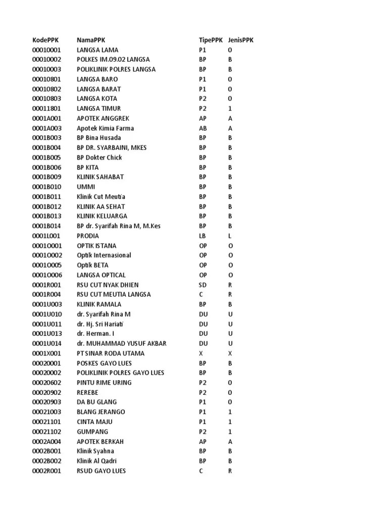 Faskes Luar Kota | PDF