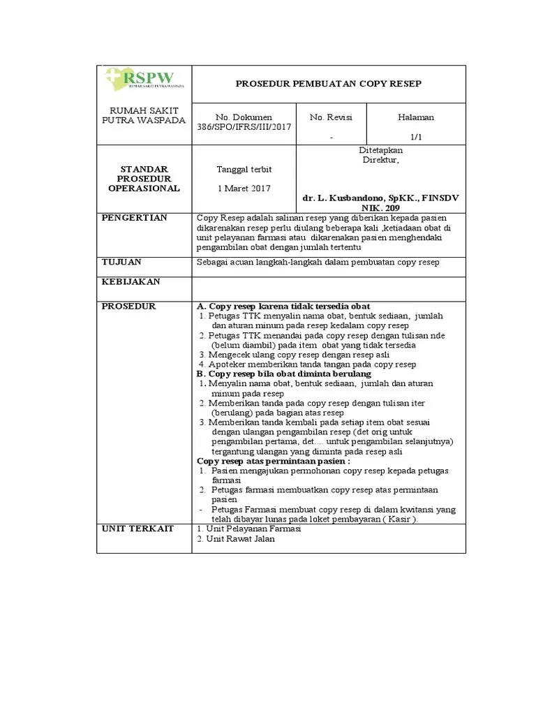 2 Sop Copy Resep | PDF