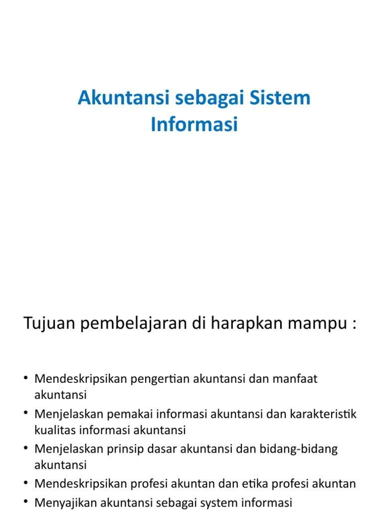 Akuntansi Sebagai Sistem Informasi | PDF