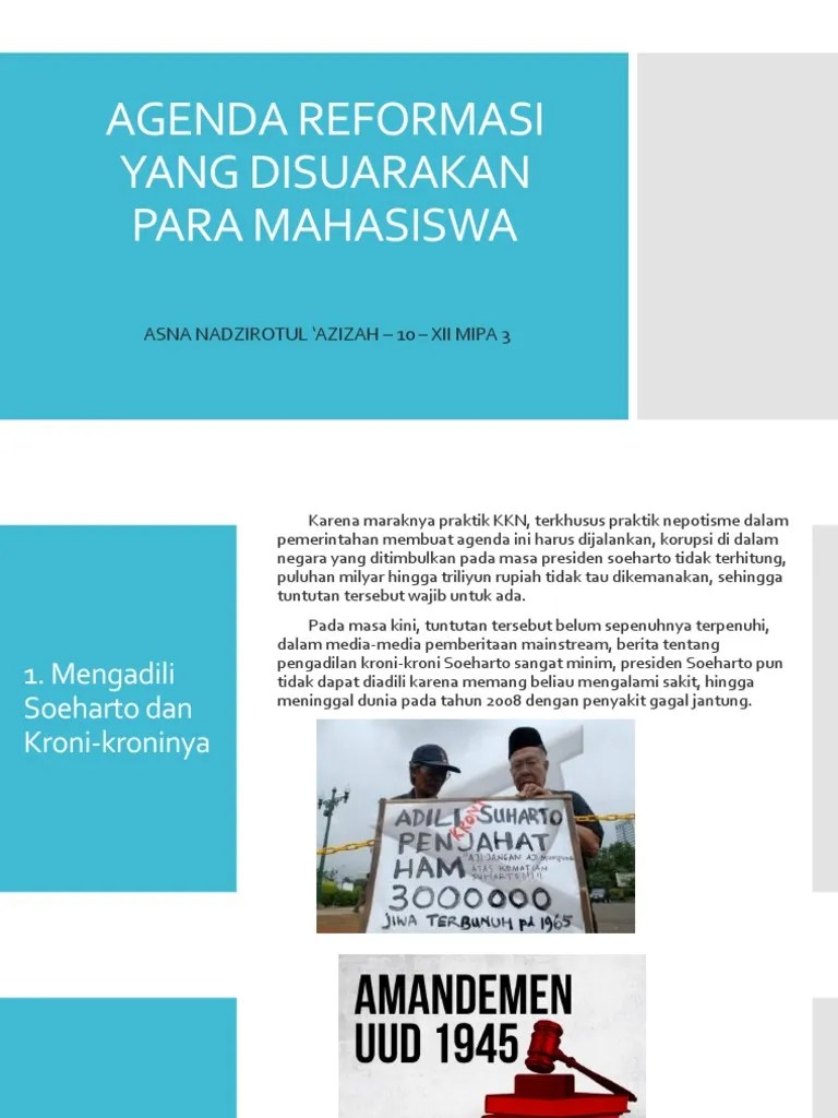 Agenda Reformasi Yang Disuarakan para Mahasiswa | PDF