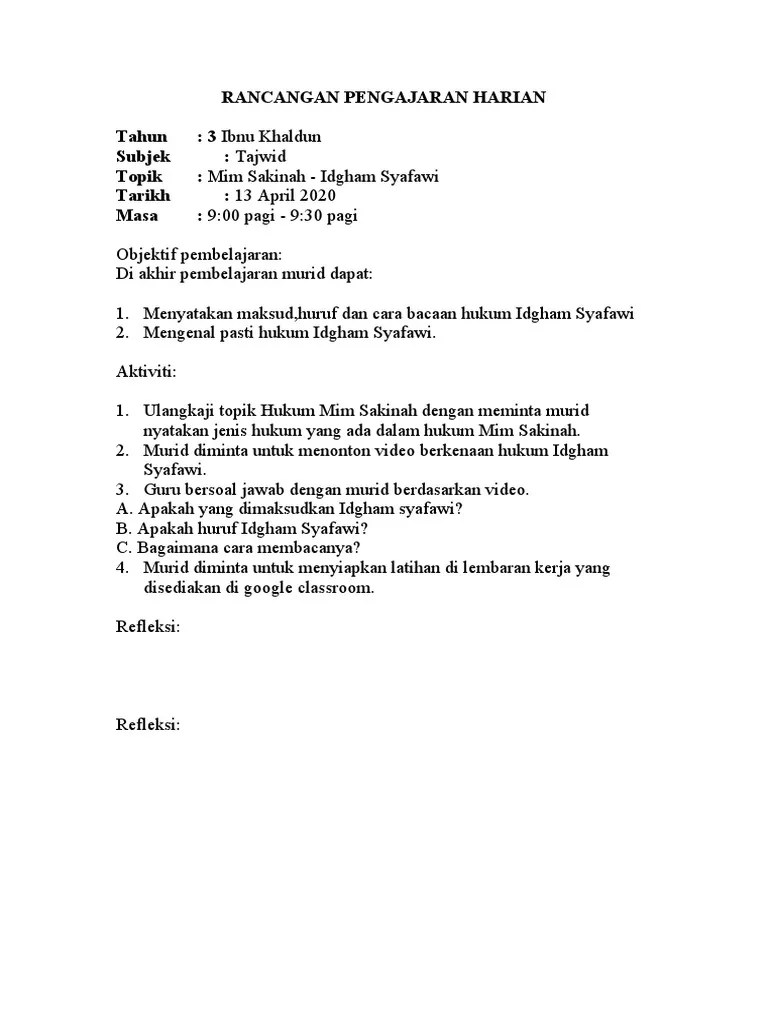 Tercepat Hukum Mim Sakinah Tahun 4