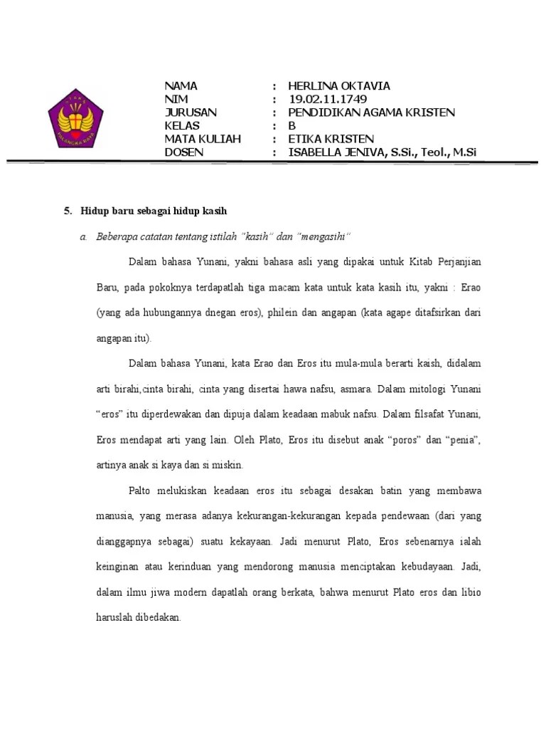 Hidup Baru Dalam Kasih - Etika Kristen | PDF